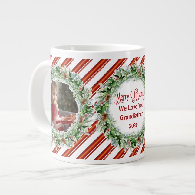 Grande Tasse Joyeux grand-père de Noël Nous t'aimons Photos (Devant gauche)