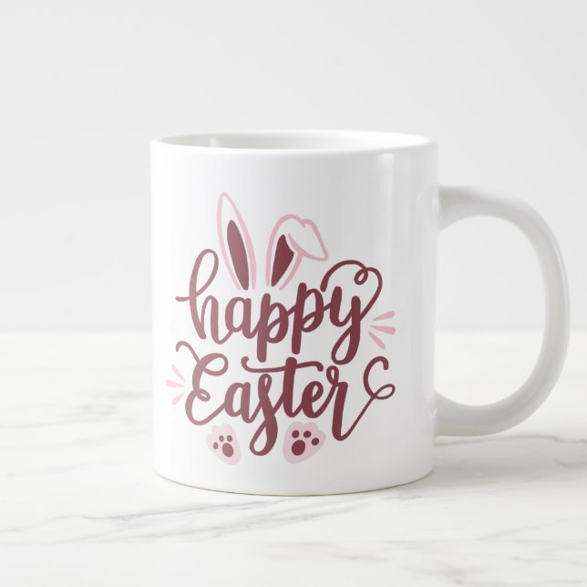 Grande Tasse Joyeux lapin de Pâques à deux tons (Droite)