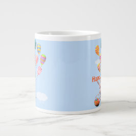 Grande Tasse Joyeux lapin et ballons de Pâques