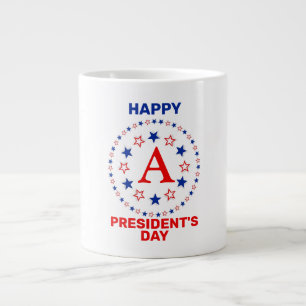 Grande Tasse Joyeux monogramme personnalisé du jour du Présiden