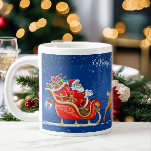Grande Tasse Joyeux Noël Ajouter un nom Père Noël Serious Coffe