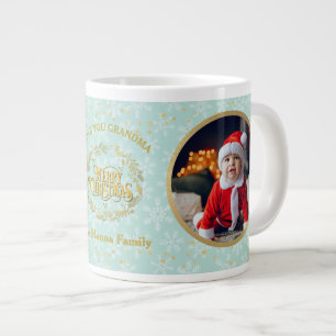 Grande Tasse Joyeux Noël et je t'aime Grand-mère Deux Photos
