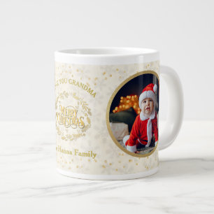 Grande Tasse Joyeux Noël et je t'aime Grand-mère Deux Photos