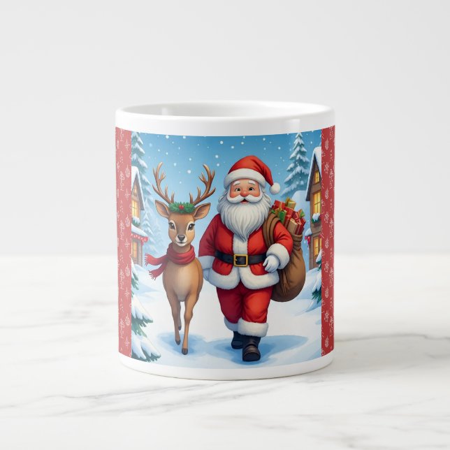 Grande Tasse Joyeux Noël, pays des merveilles de Noël enneigé (Devant)