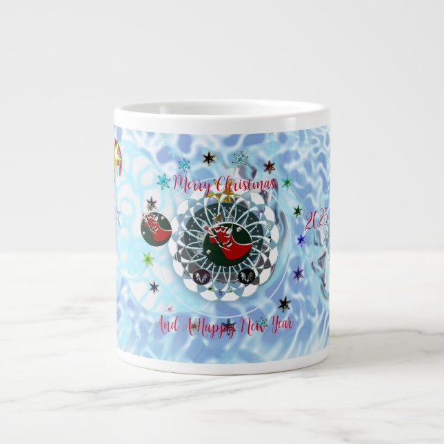 Grande Tasse Joyeux Noël Vent Santa Claus Sock (Devant)