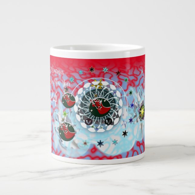 Grande Tasse Joyeux Noël Vent Santa Claus Sock (Devant)