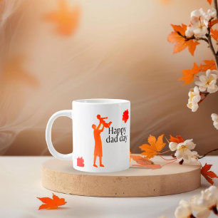 Grande Tasse Joyeux papa Mug de jour - Père et enfant Silhouett