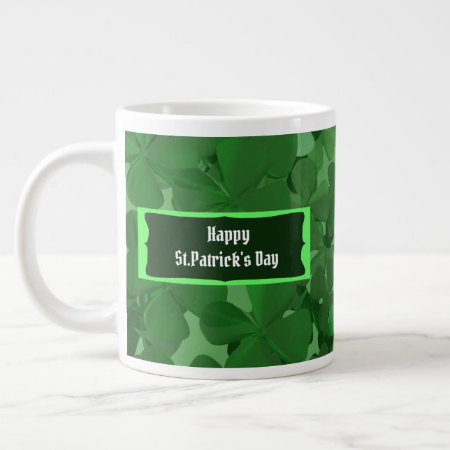 Grande Tasse Joyeux St.Patrick's Day Géant Café Mug (Gauche)