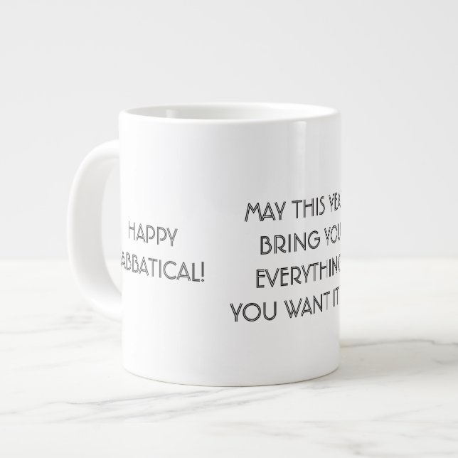 Grande Tasse Joyeux voeu Sabbatique, Mug Université Jumbo (Devant gauche)