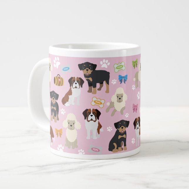 Grande Tasse Jumbo de Mug Personnalisé - Chien Group 2 (Devant gauche)