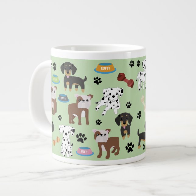 Grande Tasse Jumbo de Mug Personnalisé - Chien Group 3 (Devant gauche)