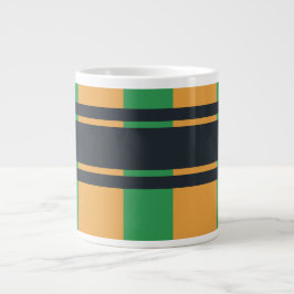 Grande Tasse Jumbo Jaune bleu bleu vert plaid