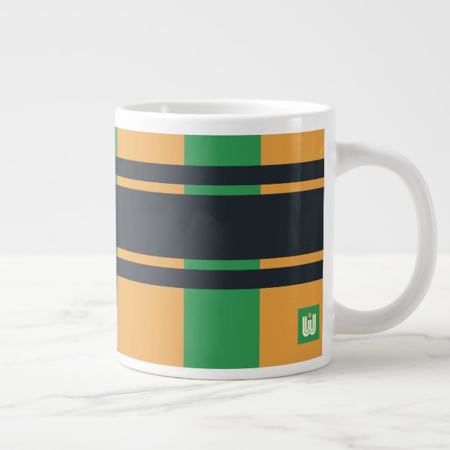 Grande Tasse Jumbo Jaune bleu bleu vert plaid (Droite)