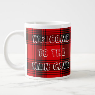 Grande Tasse Jumbo Man Cave Mug Spécialité Red Plaid