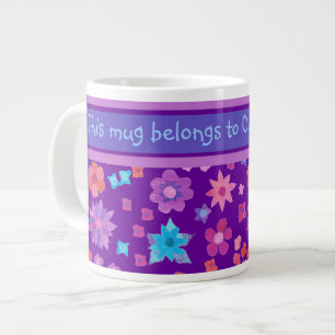 Grande Tasse Jumbo Mug à fleurs personnalisées et joliment ma