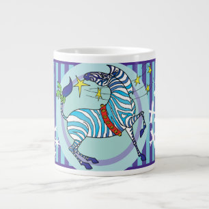Grande Tasse Jumbo mug bleu Noël aux zèbres de Noël 2018