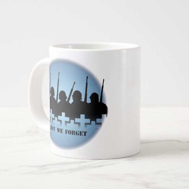 Grande Tasse Jumbo Mug Militaire Hommage Mug Peur d'oublier les (Devant gauche)