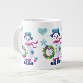 Grande Tasse Jumbo Snowman Collection Kaleidoscope Noël