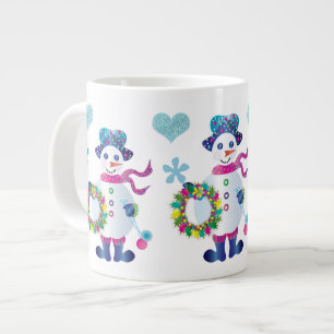 Grande Tasse Jumbo Snowman Collection Kaleidoscope Noël