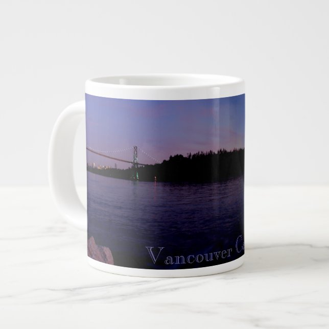 Grande Tasse Jumbo Vancouver Coffee Mug Cityscape Sunset Cup (Devant gauche)