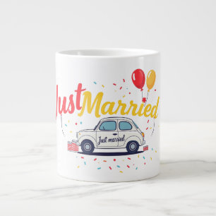 Grande Tasse Juste Marié Célébration Design Mug