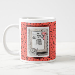 Grande Tasse Keeshond Noël hiver fenêtre Peinture Chien Art