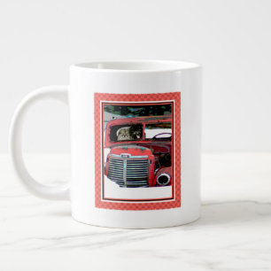 Grande Tasse Keeshond Noël Vieux Camion Peinture Chien Art