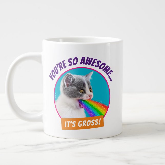 Grande Tasse Kitten crache vers le ciel (Gauche)