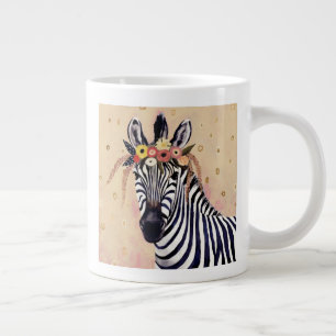 Grande Tasse Klimt Zebra   Orné De Fleurs