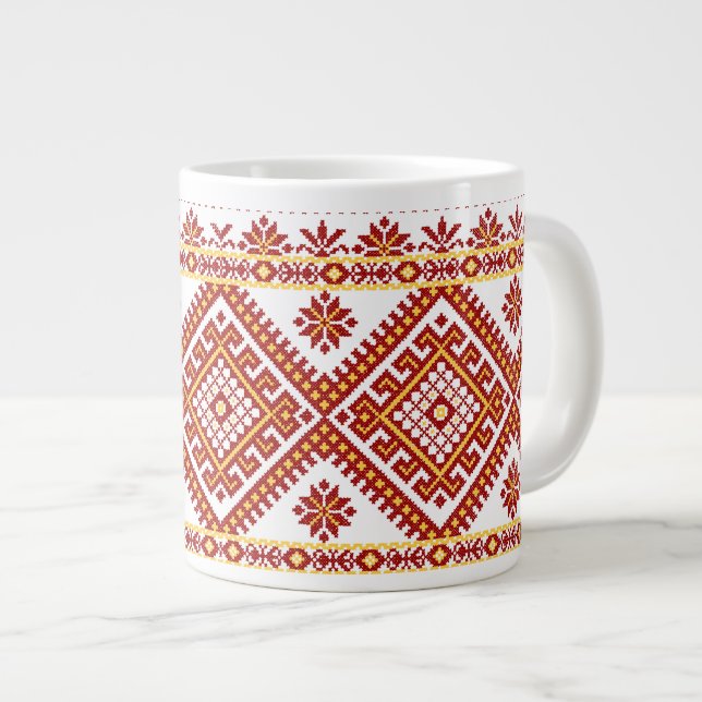 Grande Tasse La broderie de la croix rouge de Mug Jumbo (Devant droit)