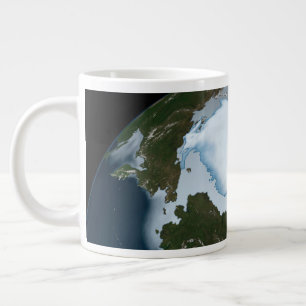 Grande Tasse La Planète Terre Montre La Couverture De Glace De