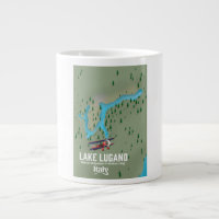 Lac de Lugano Italie - poster de voyage Suisse