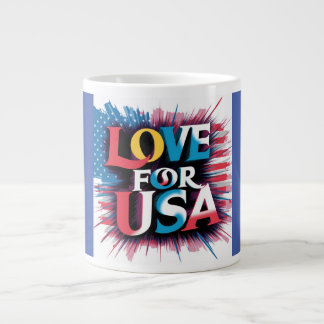 Grande Tasse "L'amour pour la Mug patriotique des USA"