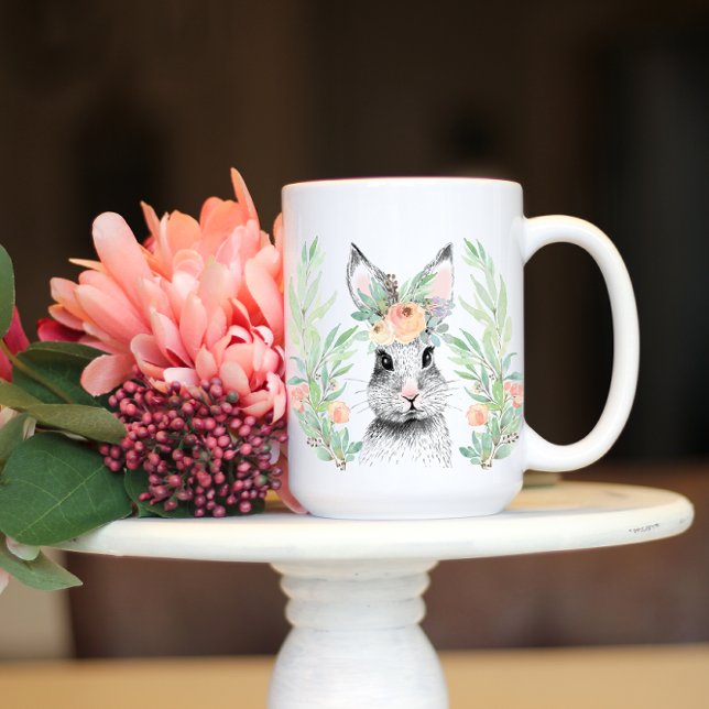 Grande Tasse Lapin Floral (Créateur téléchargé)
