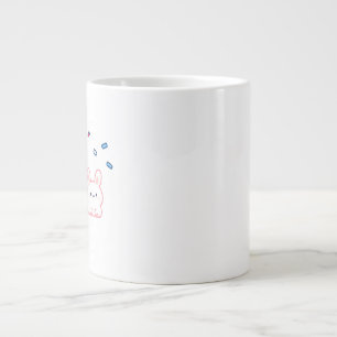 Grande Tasse Lapin Mignon Sous une Pluie de Bonbons