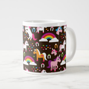 Grande Tasse l'arc-en-ciel de licorne badine le cheval