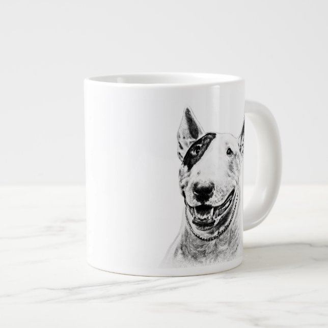 Grande Tasse L'art du chien de Cute Bull Terrier (Devant droit)