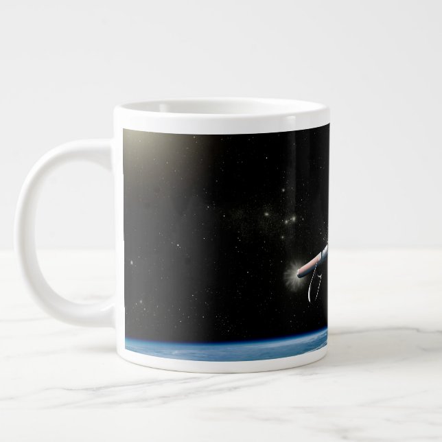 Grande Tasse L'Atlas V541 Lance Le Véhicule En Orbite. (Gauche)