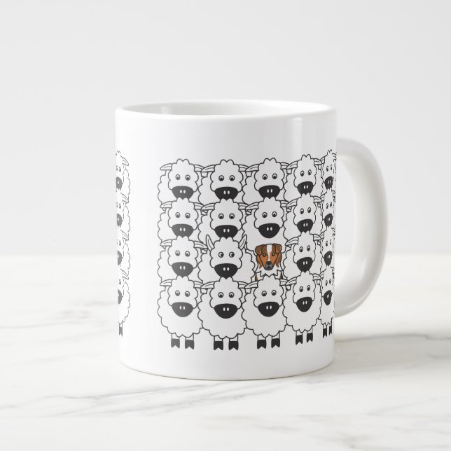 Grande Tasse Le berger australien dans les moutons (Devant droit)
