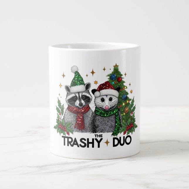 Grande Tasse Le Duo Trashy Cute Animaux Noël JUMBO Mug (Devant)