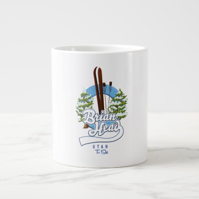 Grande Tasse Le logo de Brian Head Utah pour skier (Devant)