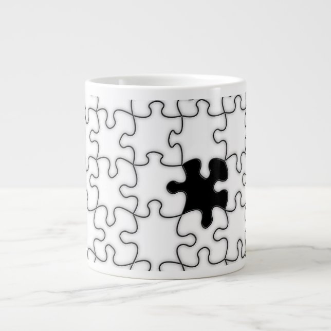 Grande Tasse Le Motif de pièce de casse-tête manquant (Devant)
