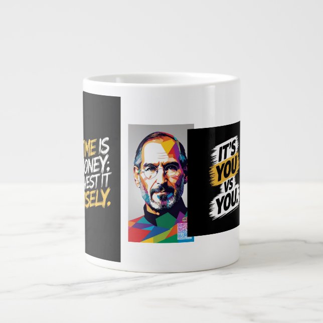 Grande Tasse "Le Temps Est De L'Argent : Dépensez-Le Sagement,  (Devant)