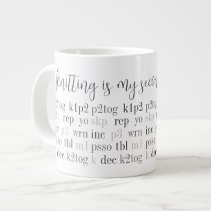 Grande Tasse LE tricot EST MA SECONDE LANGUE Big White Mug