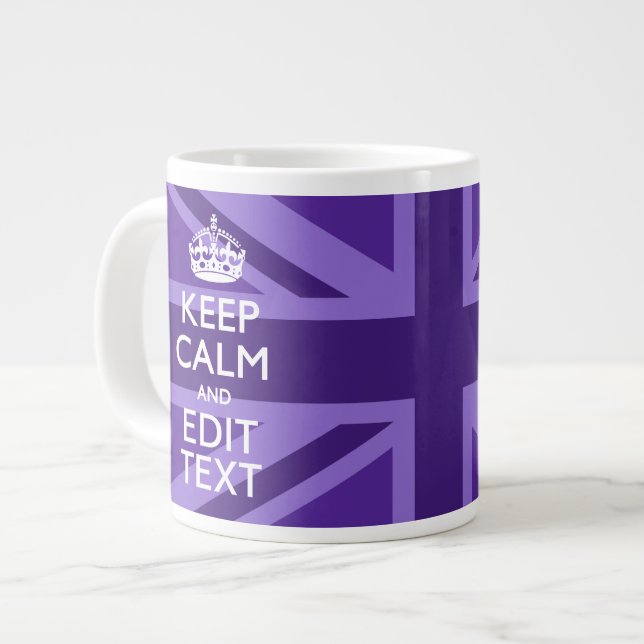 Grande Tasse L'élégance pourpre gardent le calme votre texte (Devant gauche)