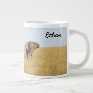 Grande Tasse L'éléphant africain personnalise le nom sérieuseme