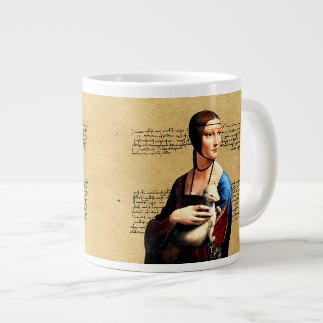 Grande Tasse Léonard de Vinci Lady avec Ermine (Devant droit)