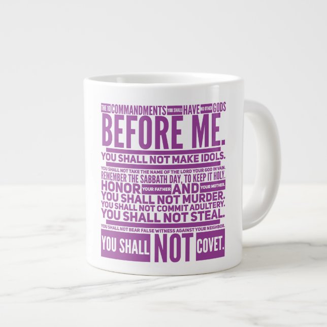 Grande Tasse Les 10 commandements Jumbo Mug (Devant droit)