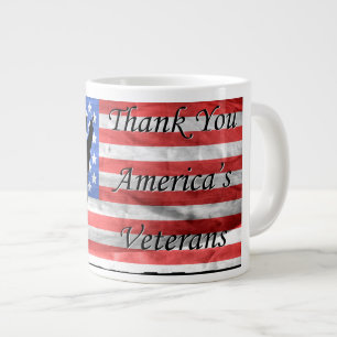 Grande Tasse Les anciens combattants de l'Amérique Merci avec u