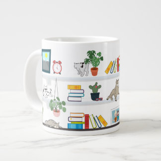 Grande Tasse Les Chats Sur La Mug De La Librairie